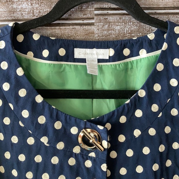 Charter Club 60s Retro Polka Dot Jacket Size XL - Picture 2 of 9